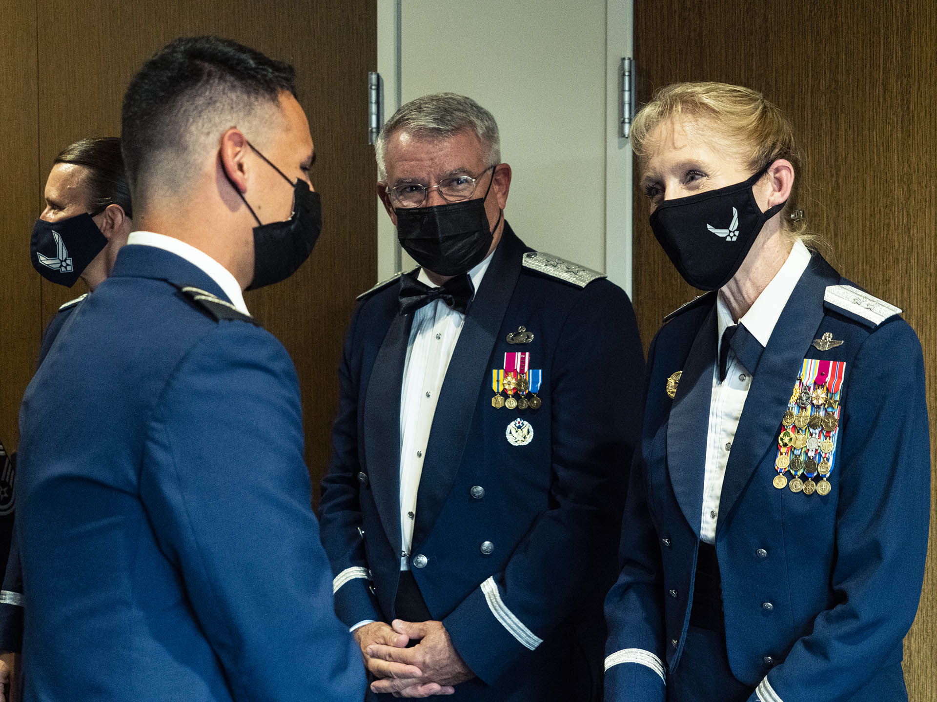 Major General Leavitt greets cadets.