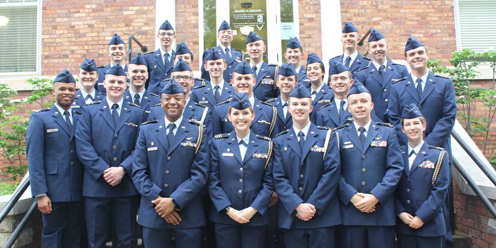 Cadets standing in dress blues