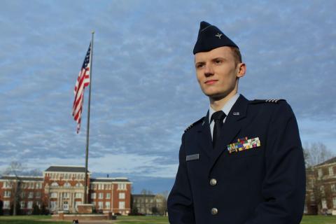 Cadet Evans on the Drill Field